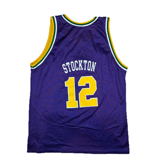 Utah Jazz Jersey Purple NBA Basketball Champion Stockton