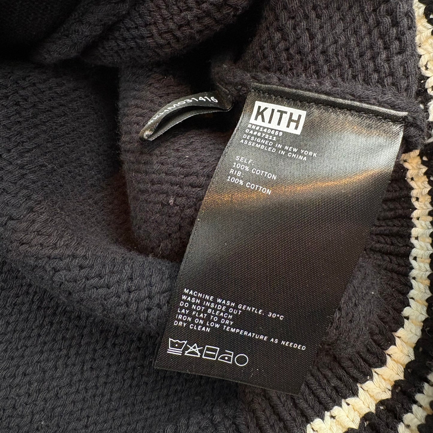 Kith Wyona Full Zip Varsity Sweater Black (Pre-owned)