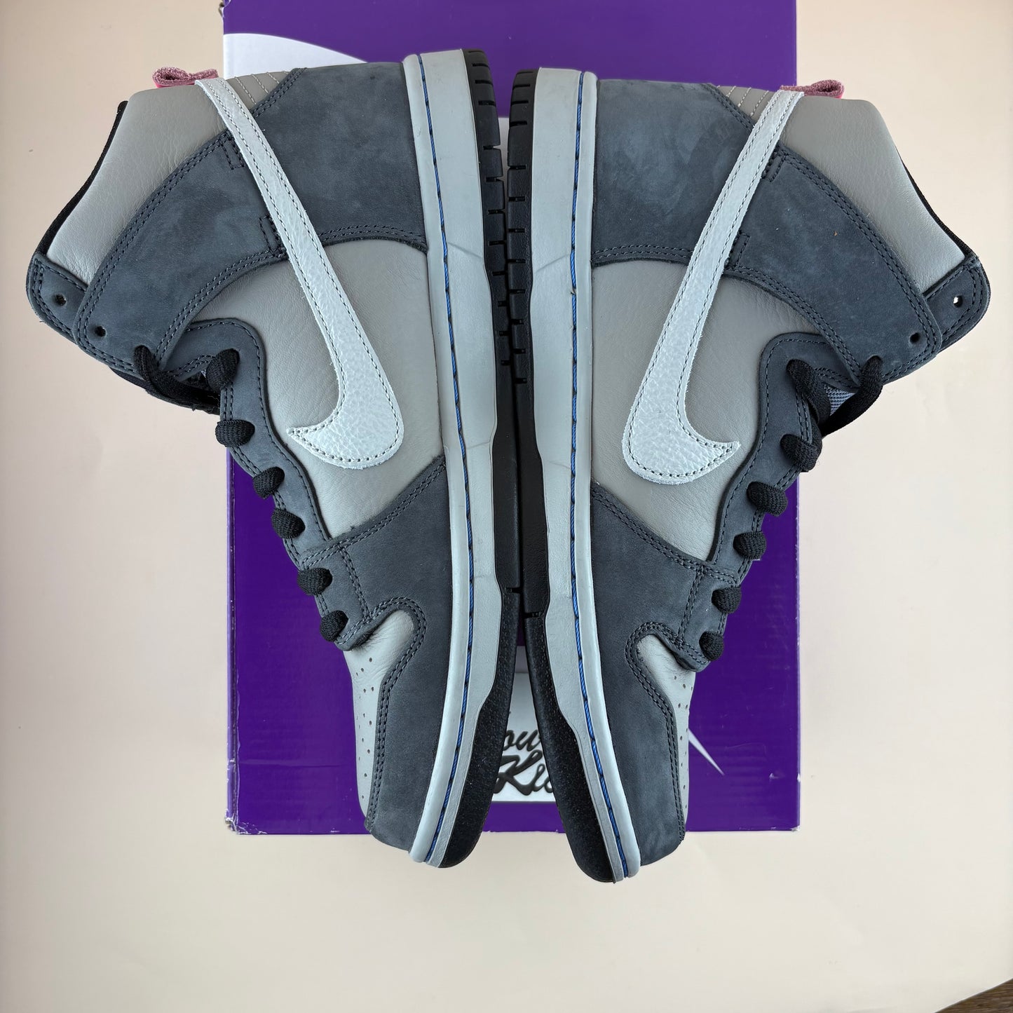 Nike SB Dunk High Pro Medium Grey Pink (Pre-owned)