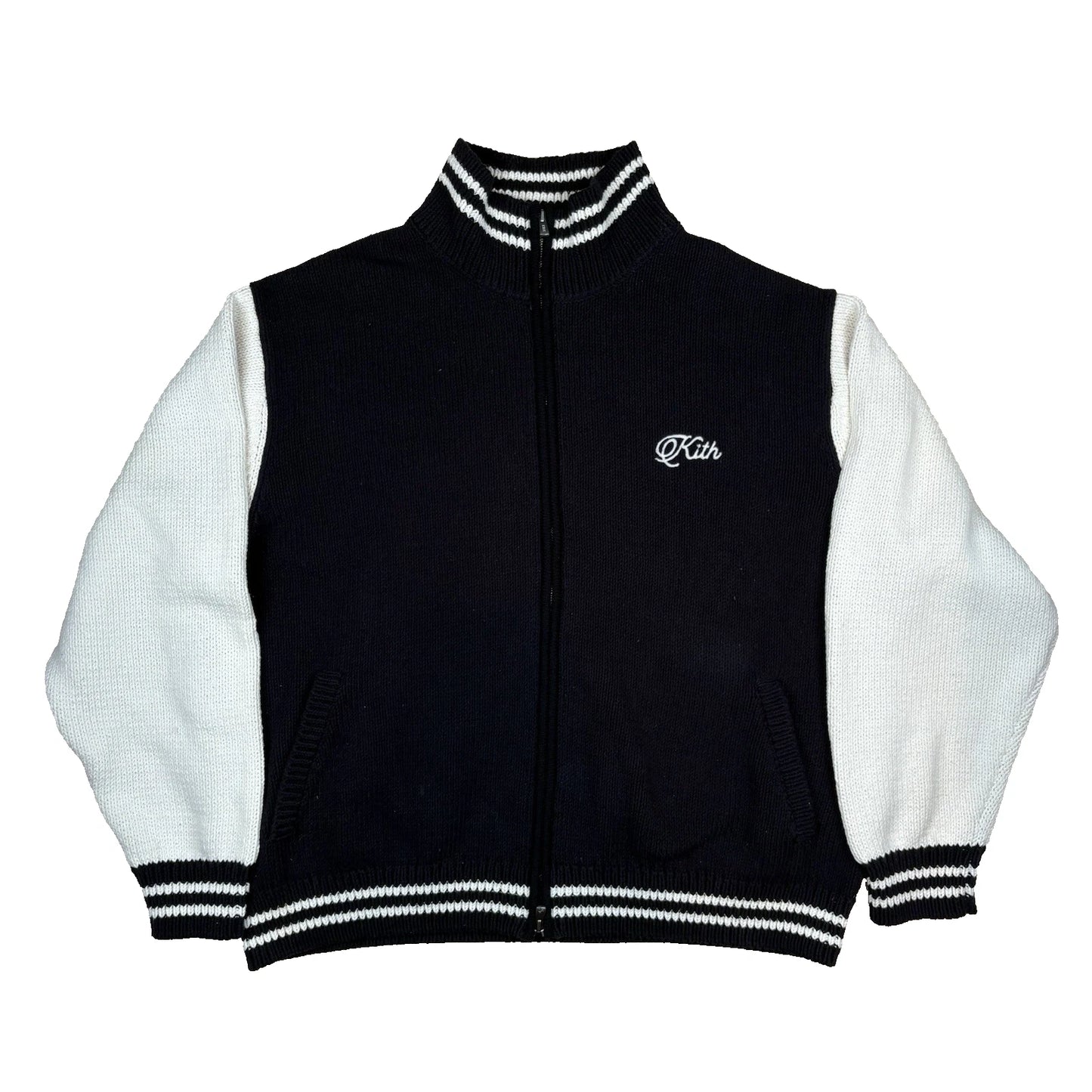 Kith Wyona Full Zip Varsity Sweater Black (Pre-owned)
